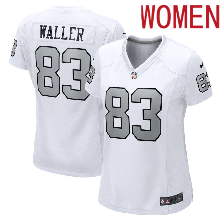 Women Oakland Raiders #83 Darren Waller Nike White Alternate Game NFL Jersey->women nfl jersey->Women Jersey